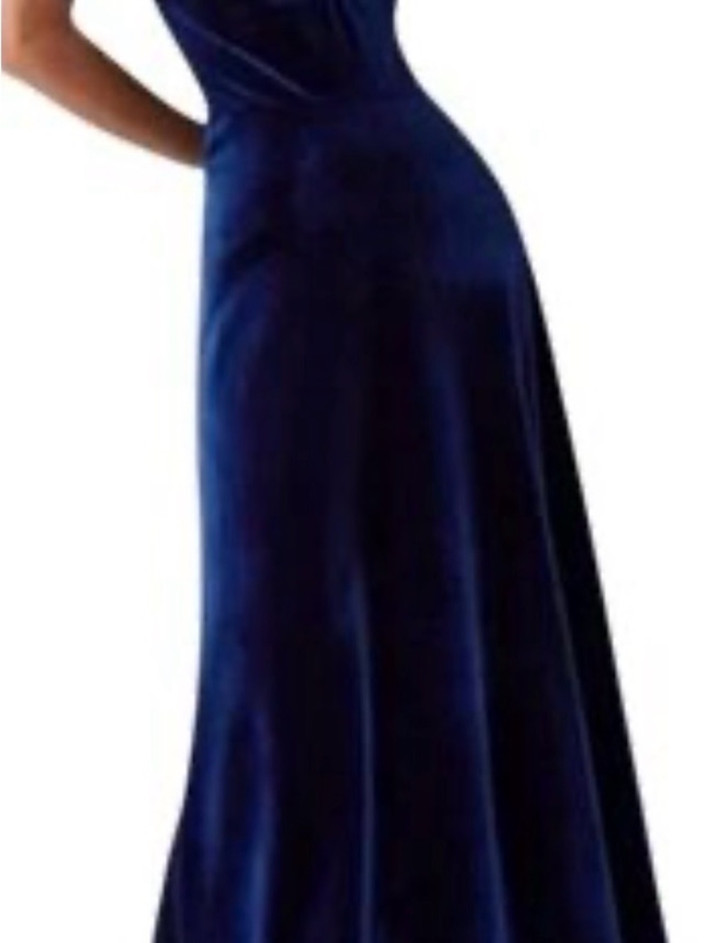 Commense Strapless Navy Velvet Evening Gown